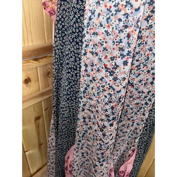 Anthropologie Sleeveless V-Neck Ruffle Midi Dress Size XL Floral Feminine Fairy - Picture 3 of 7